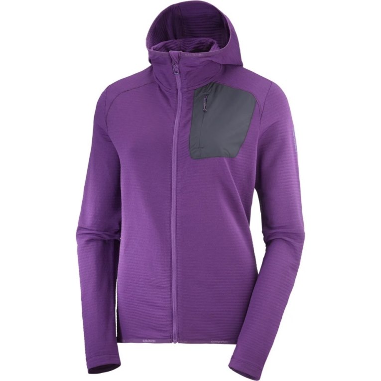 Chaquetas Salomon Essential Lightwarm Encapuchado Mujer Morados | MX XWBH698